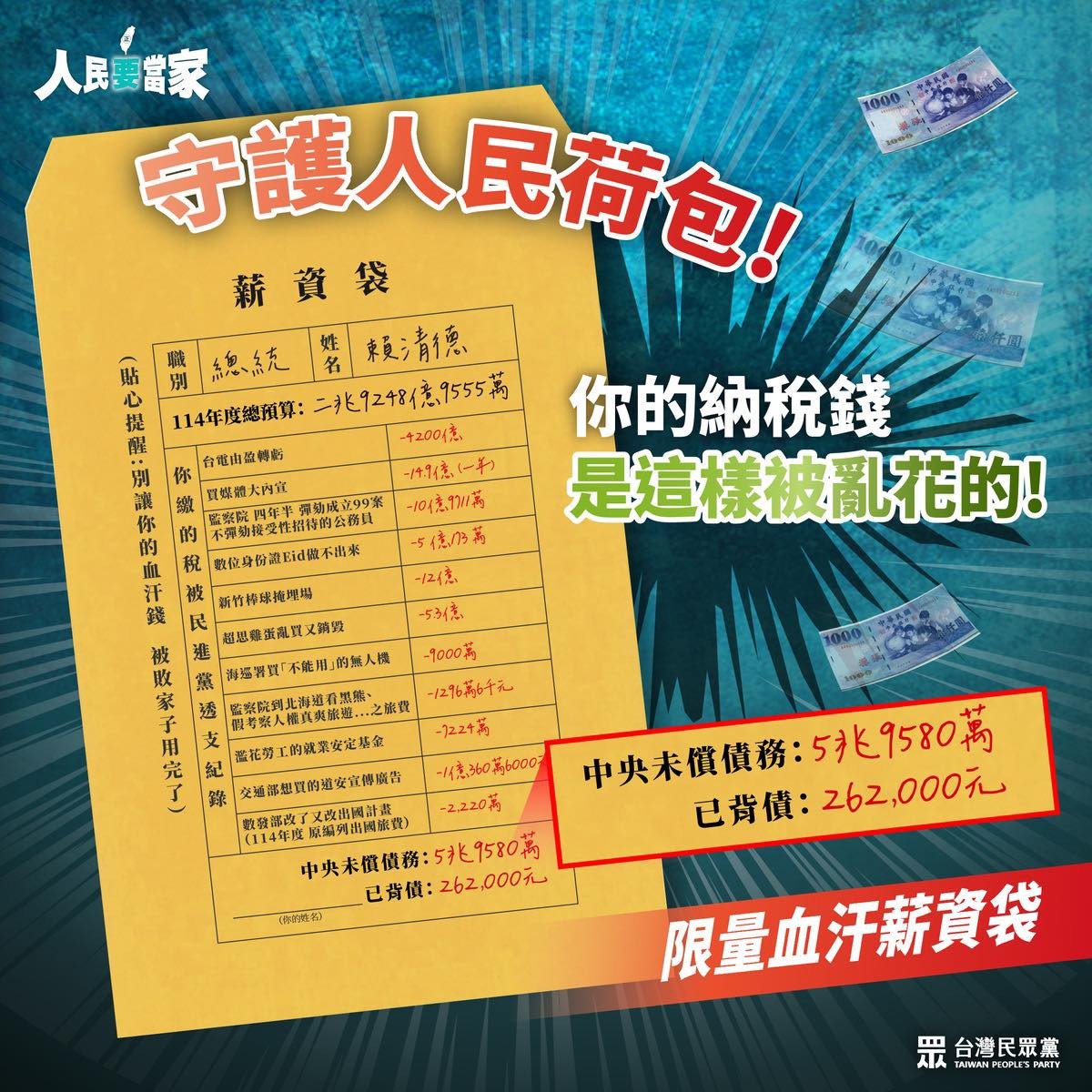 血汗薪資袋 政府支出真相